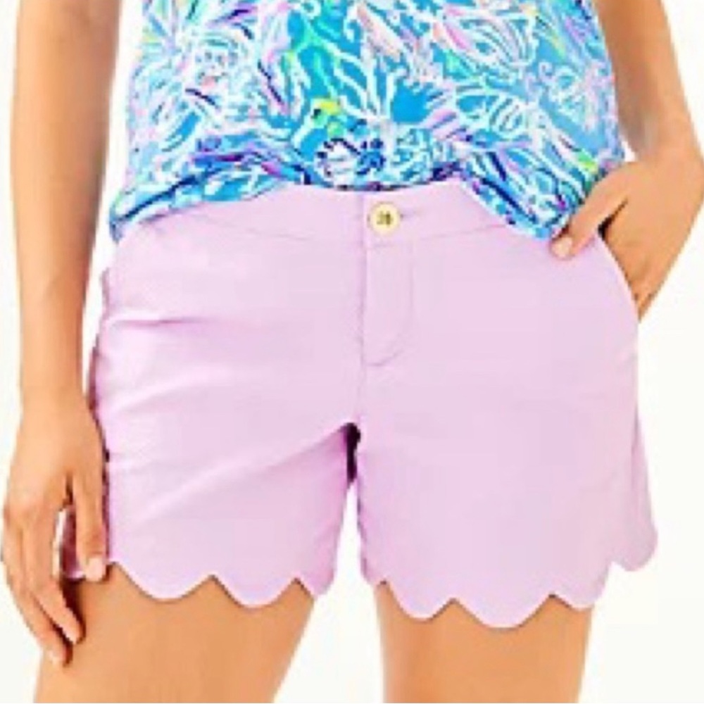 Lilly Pulitzer Lilac Purple Buttercup Scallop Shorts size 6
